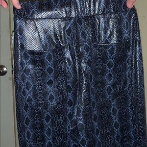 Blue snakeskin pants